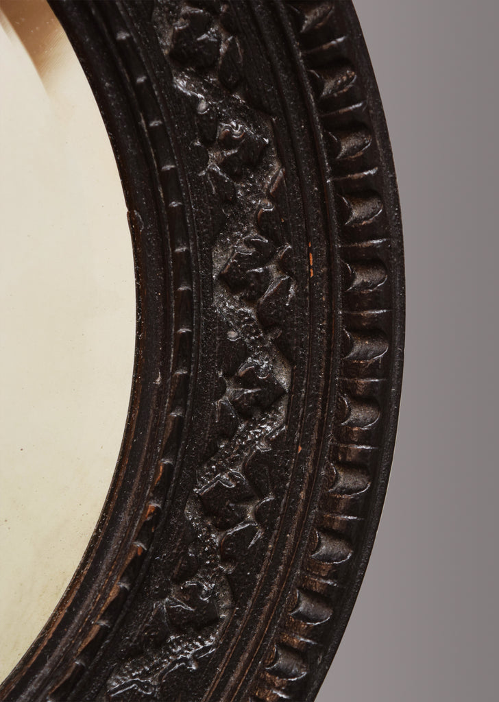 Ebonised Round Mirror