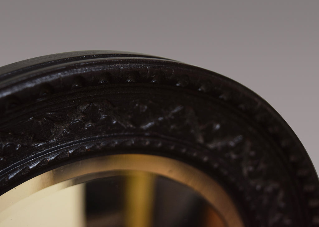 Ebonised Round Mirror
