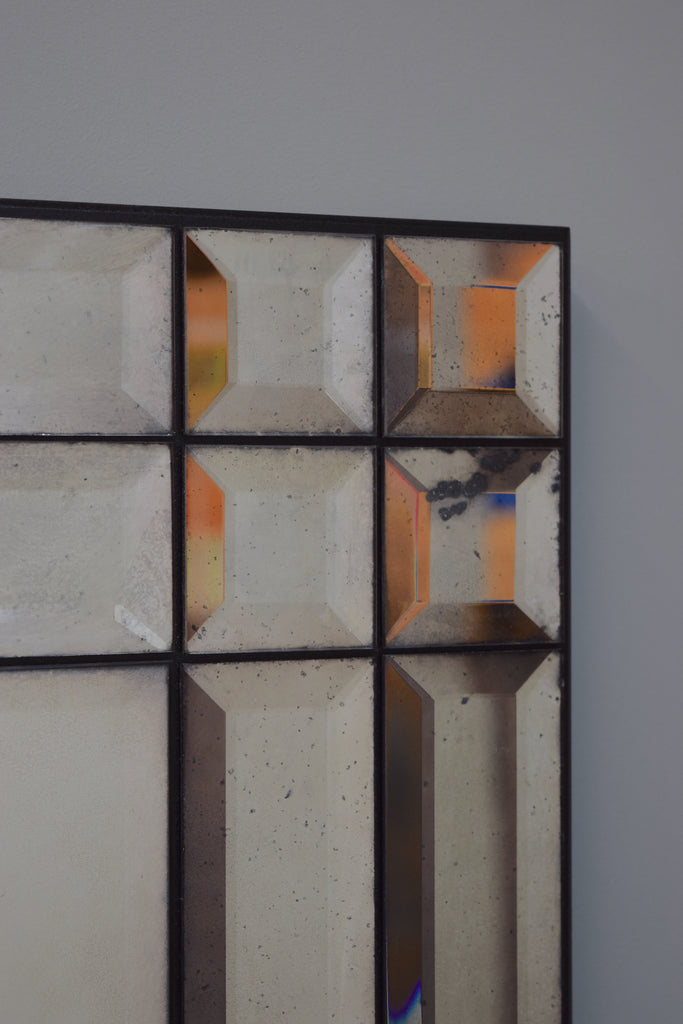 Émile Bevelled Panelled Frameless Antiqued Mirror