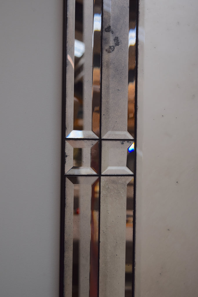 Émile Bevelled Panelled Frameless Antiqued Mirror