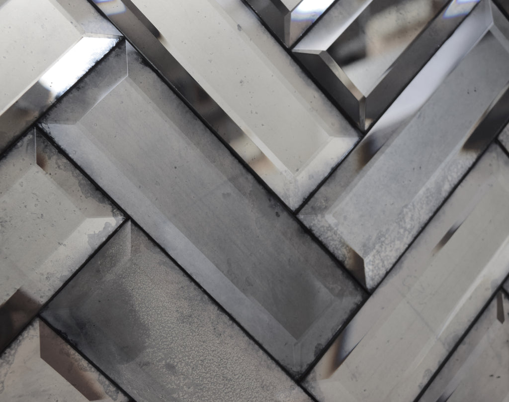 Bevelled Antique Mirror Tiles - Short