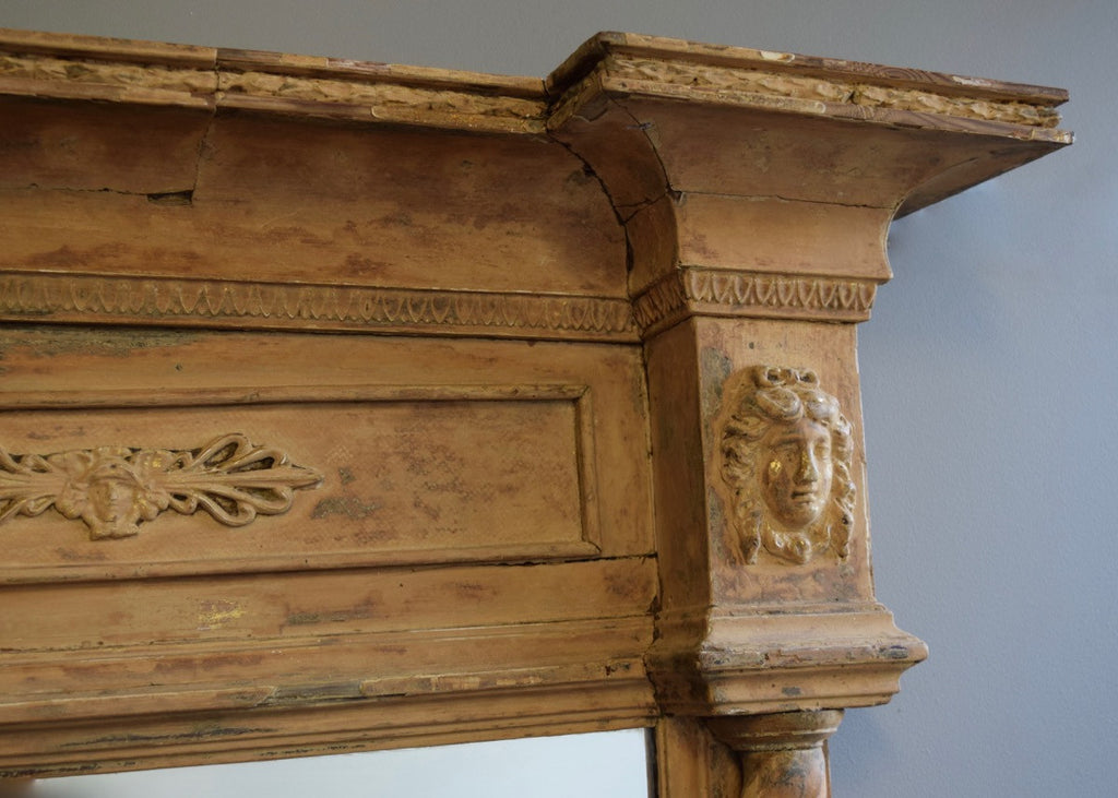 Large English Regency Overmantel Mirror Circa 1800