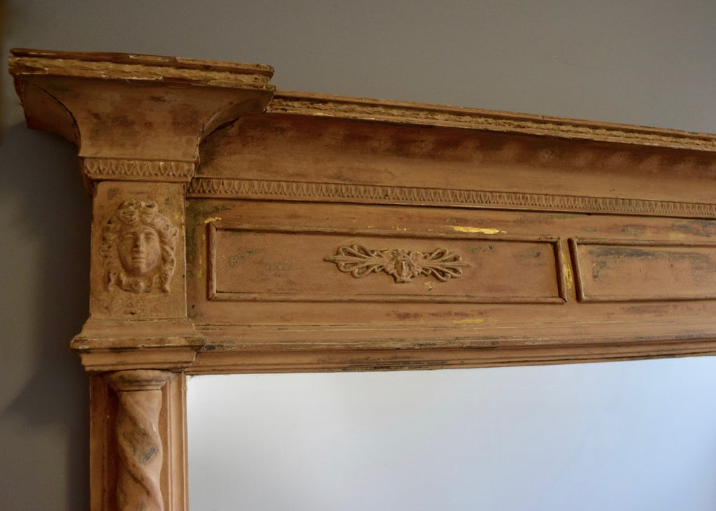 Large English Regency Overmantel Mirror Circa 1800