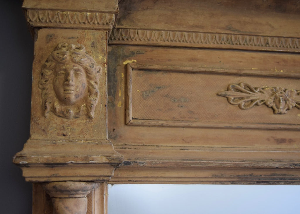 Large English Regency Overmantel Mirror Circa 1800