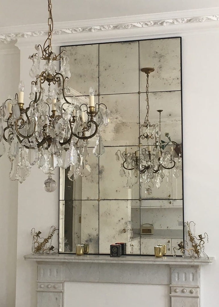 Lola Frameless Antiqued Panelled Mirror