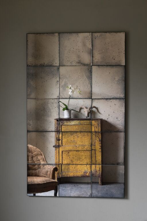 Lola Frameless Antiqued Panelled Mirror