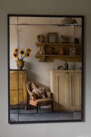Steel Framed Antiqued Mirror by Rough Old Glass
