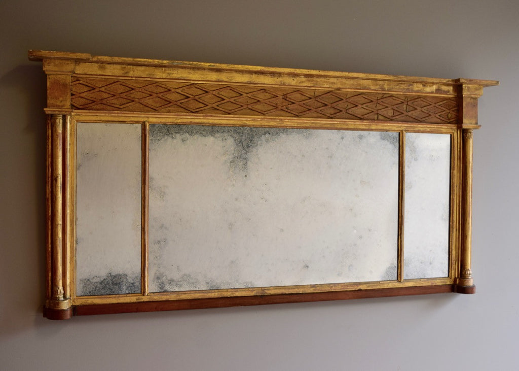 Regency Overmantel Mirror with Rosewood Plinth