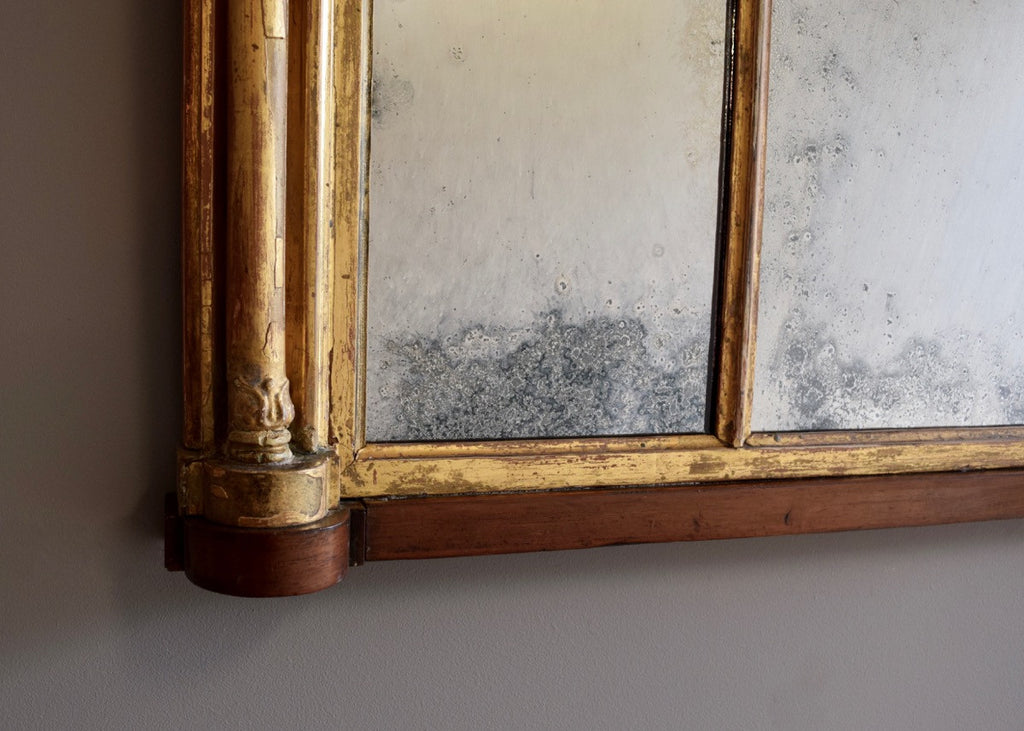 Regency Overmantel Mirror with Rosewood Plinth