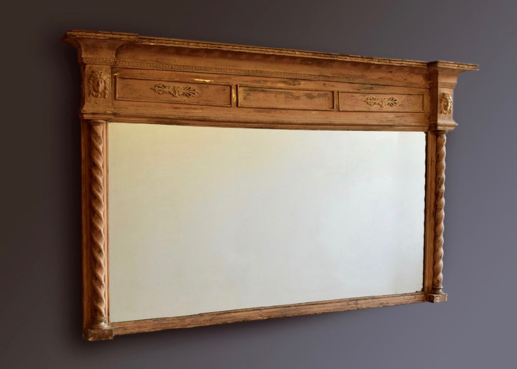 Large English Regency Overmantel Mirror Circa 1800