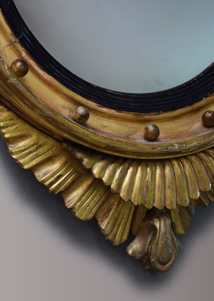 Regency Gilt Convex Mirror
