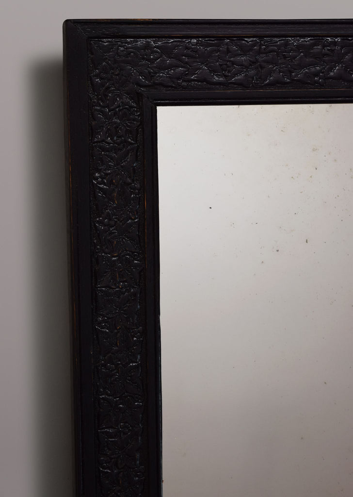 Carved Ebonised English Mirror