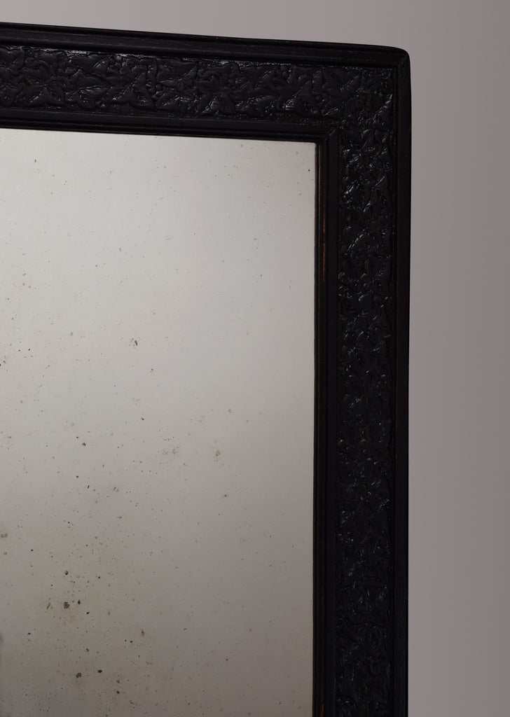 Carved Ebonised English Mirror