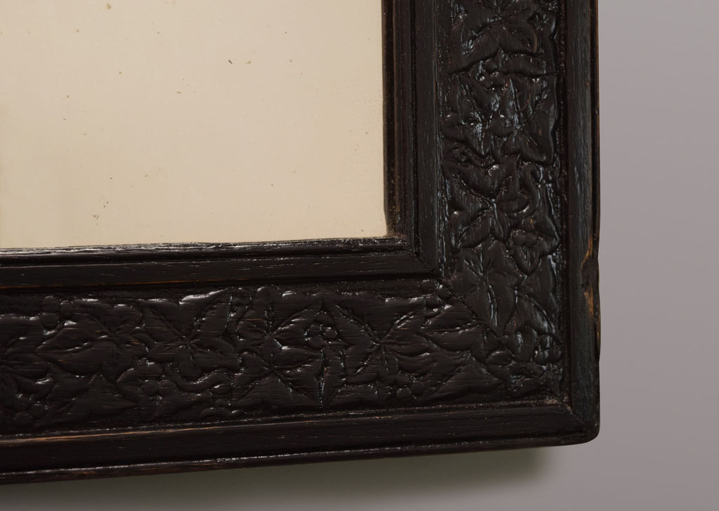 Carved Ebonised English Mirror