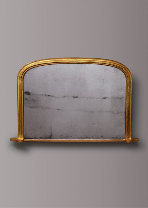 Mid 19th Century English Gilt Landscape Overmantel Mirror