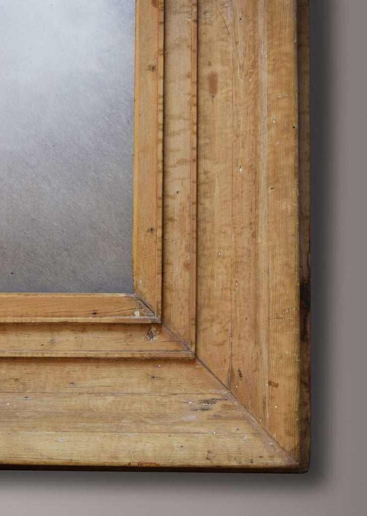 Huge Scrubbed Pine English Mirror