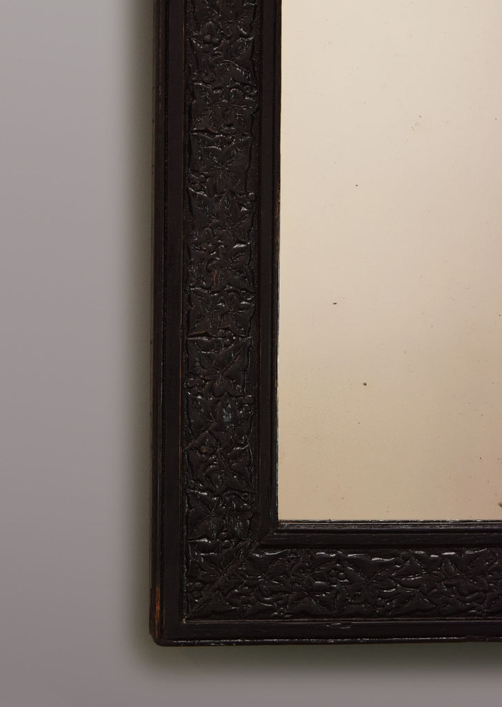 Carved Ebonised English Mirror