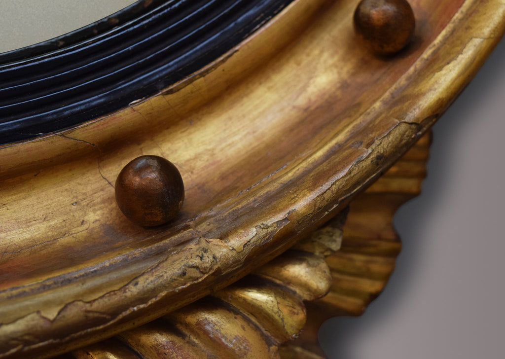 Regency Gilt Convex Mirror