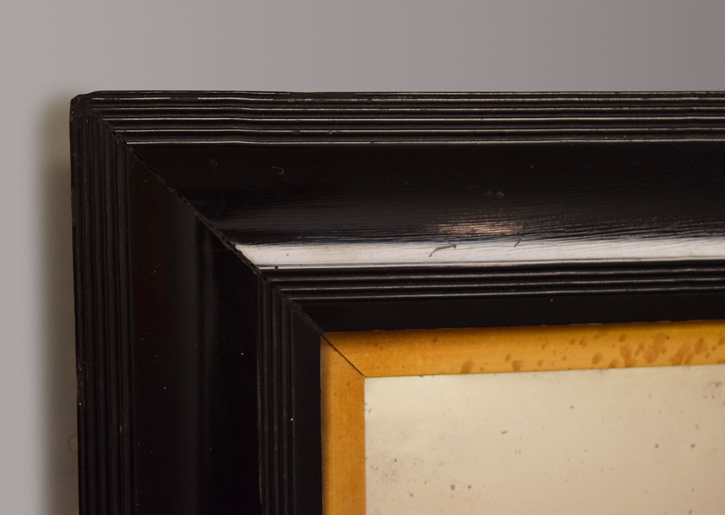 English Ebonised & Gilt Mirror