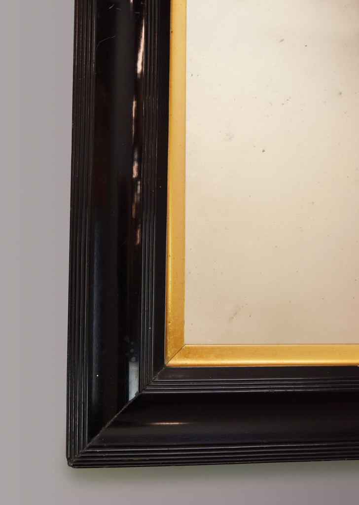English Ebonised & Gilt Mirror