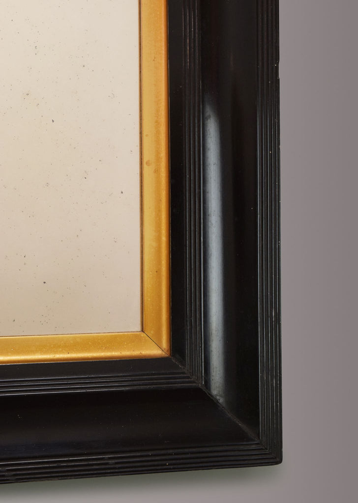 English Ebonised & Gilt Mirror