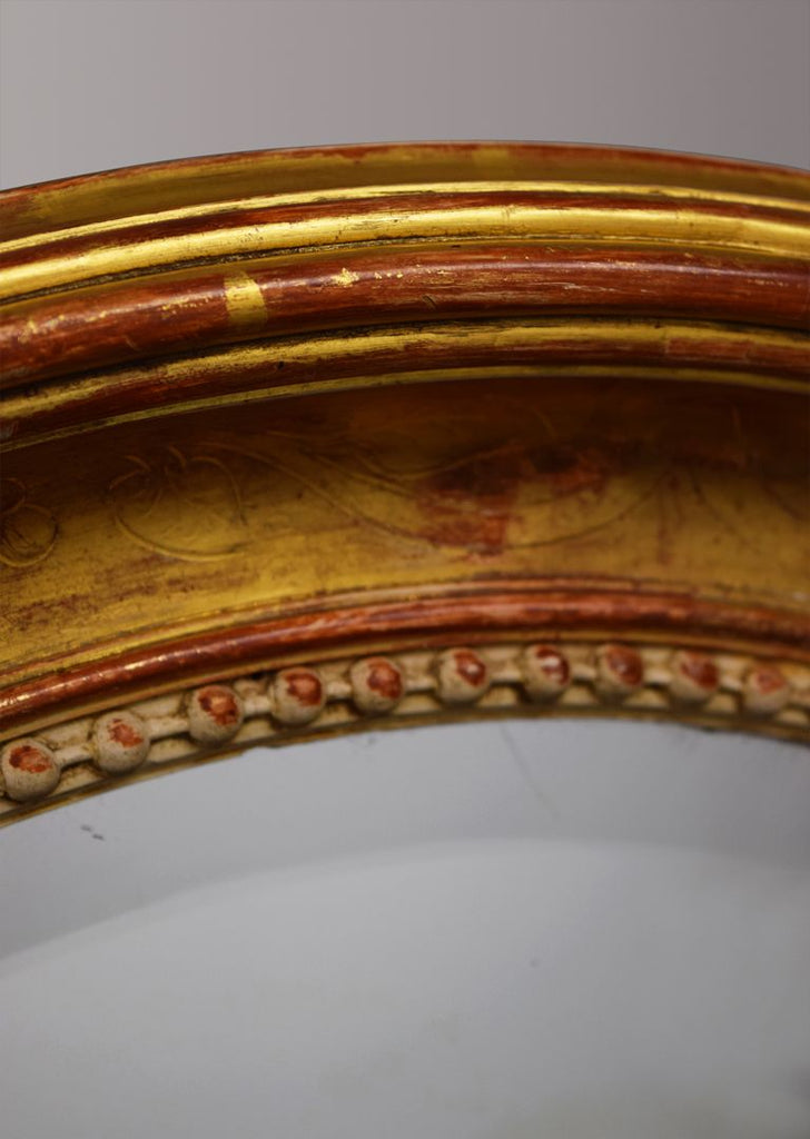 Large French Gilt Oval Mirror