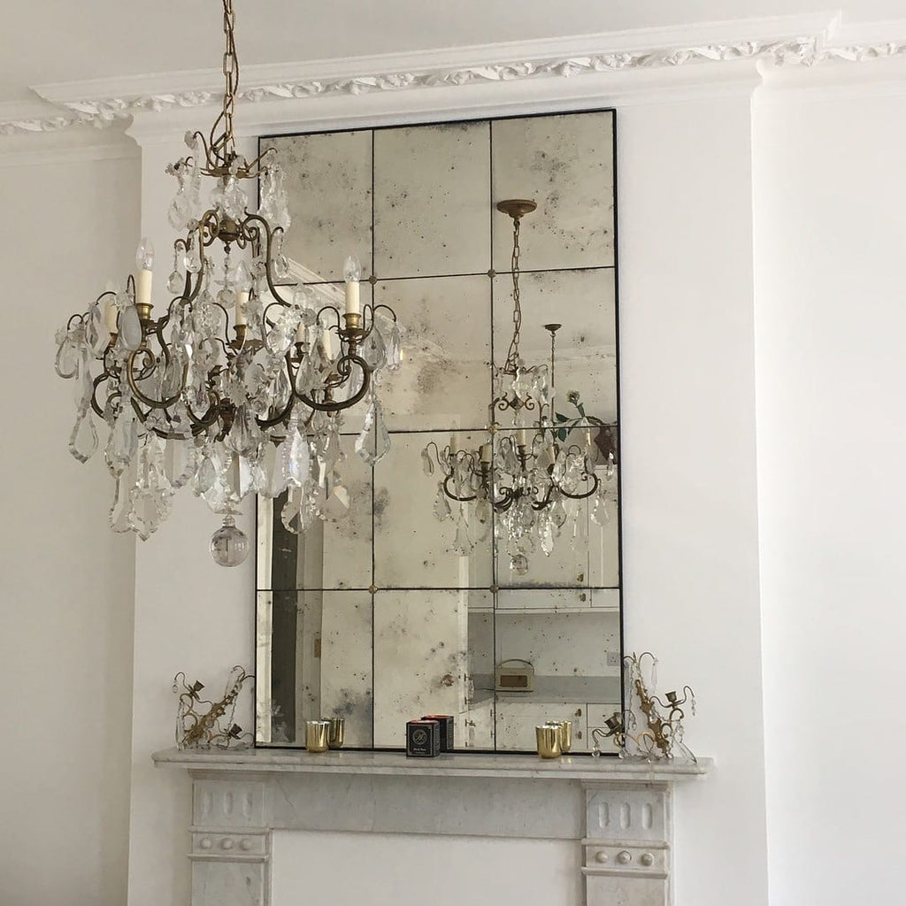 Lola Frameless Antiqued Panelled Mirror