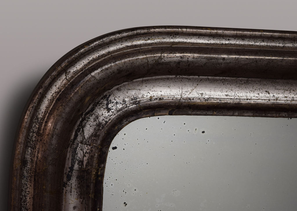 French Silver Gilt Mirror