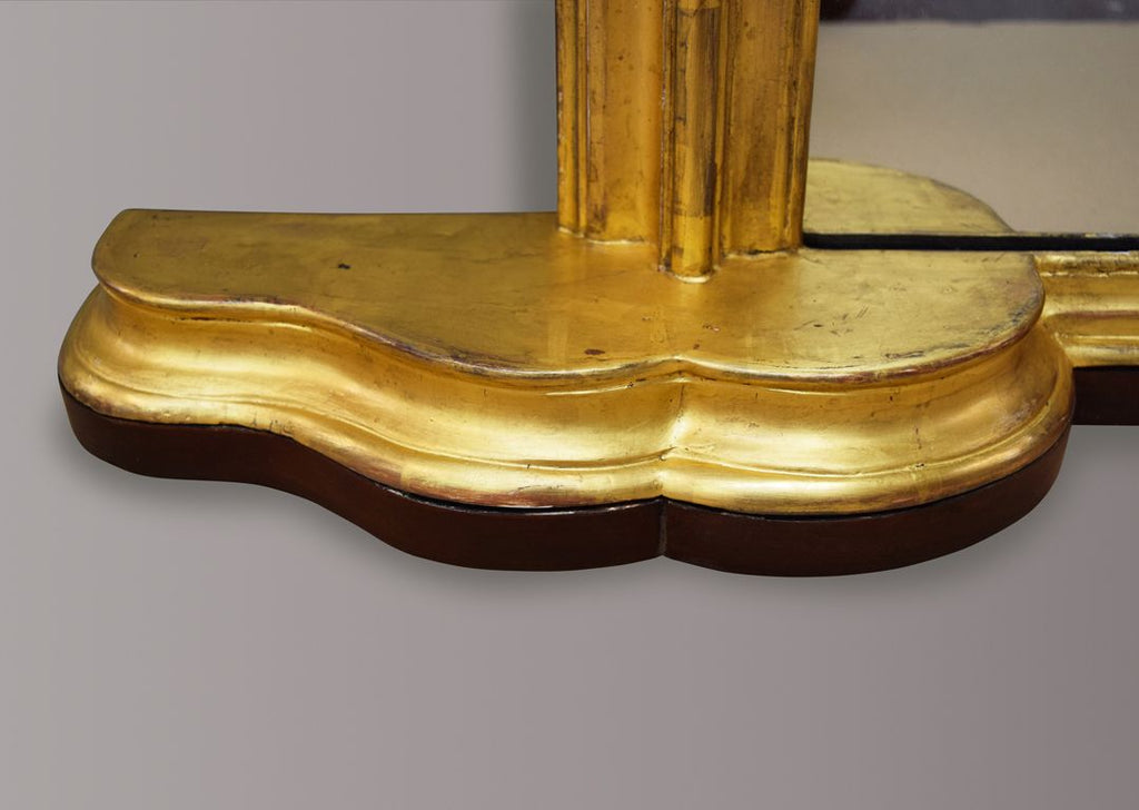 Large Early 19th Century English Gilt Overmantel Mirror