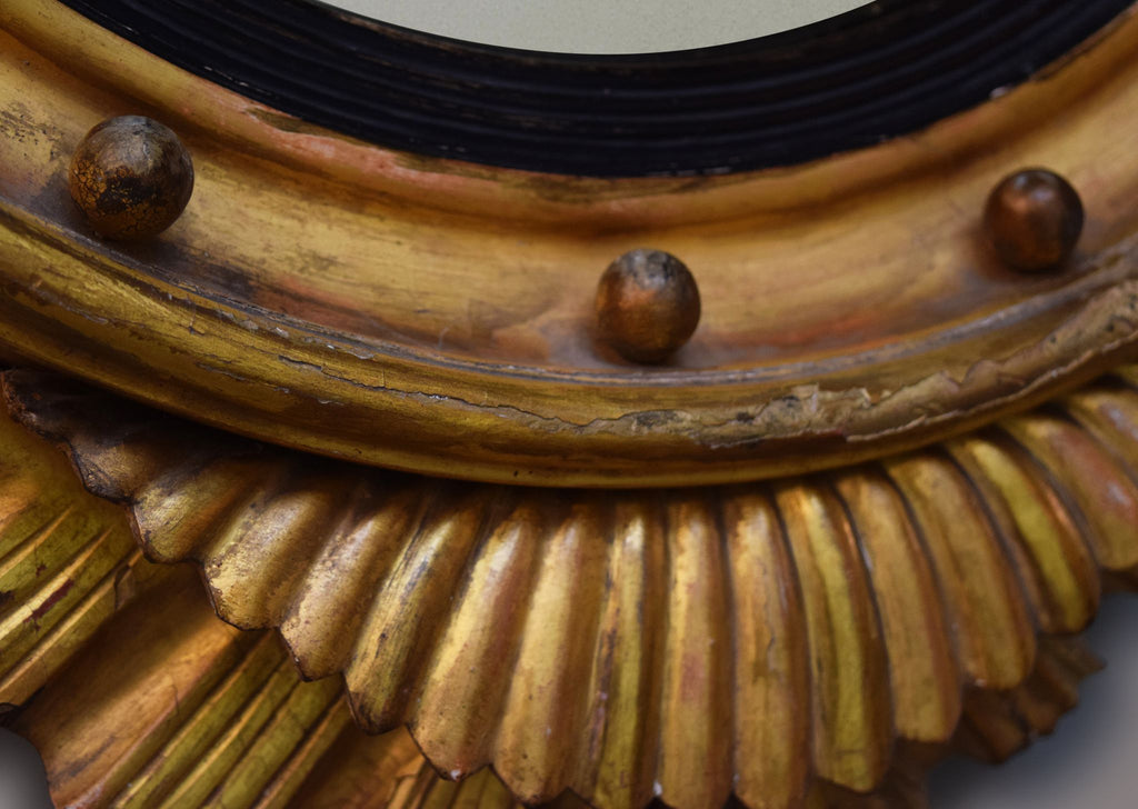 Regency Gilt Convex Mirror
