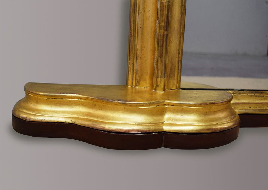 Large Early 19th Century English Gilt Overmantel Mirror
