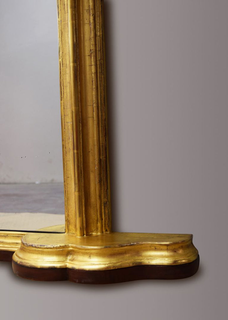 Large Early 19th Century English Gilt Overmantel Mirror