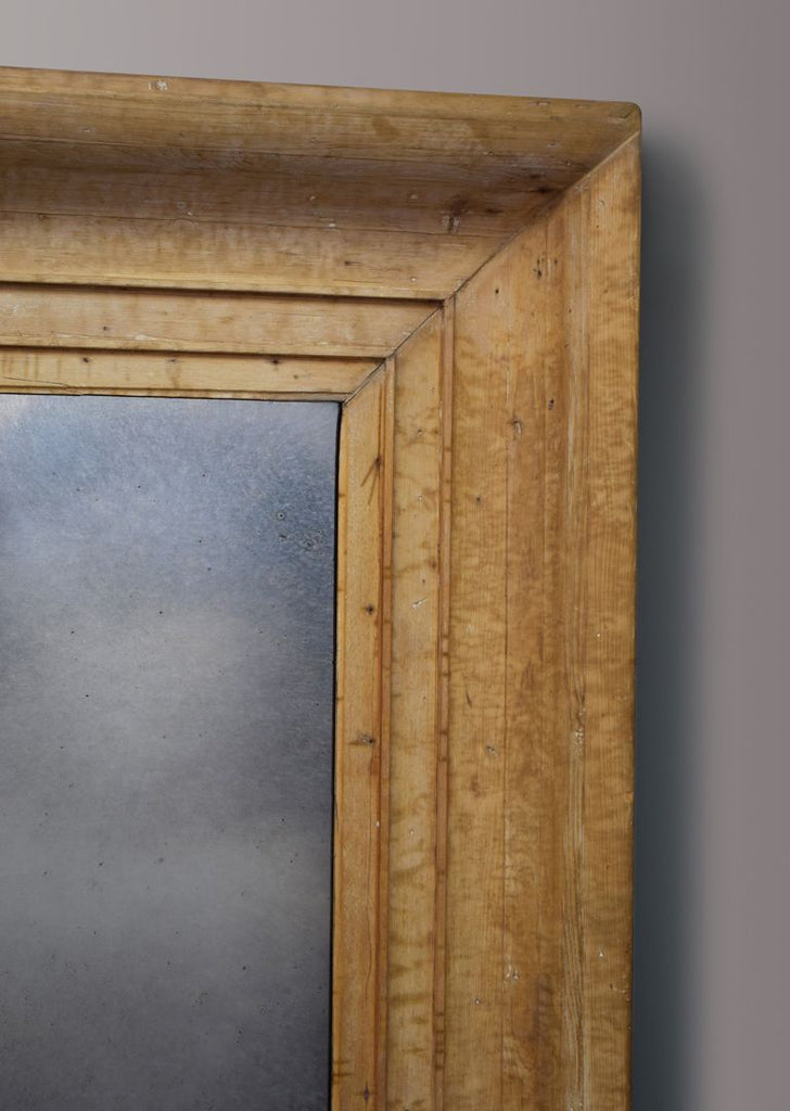Huge Scrubbed Pine English Mirror