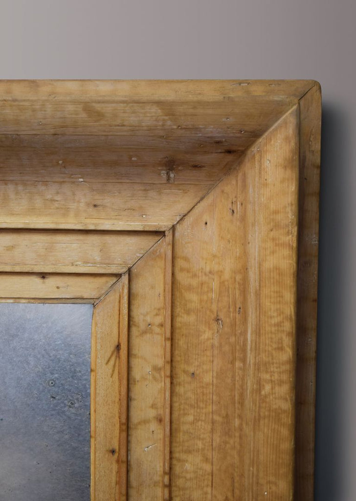 Huge Scrubbed Pine English Mirror