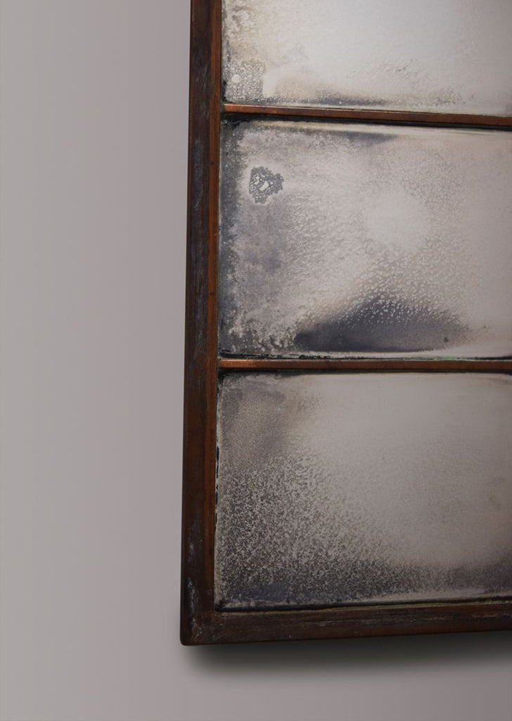Pair of Arts & Crafts Brass Window Mirrors