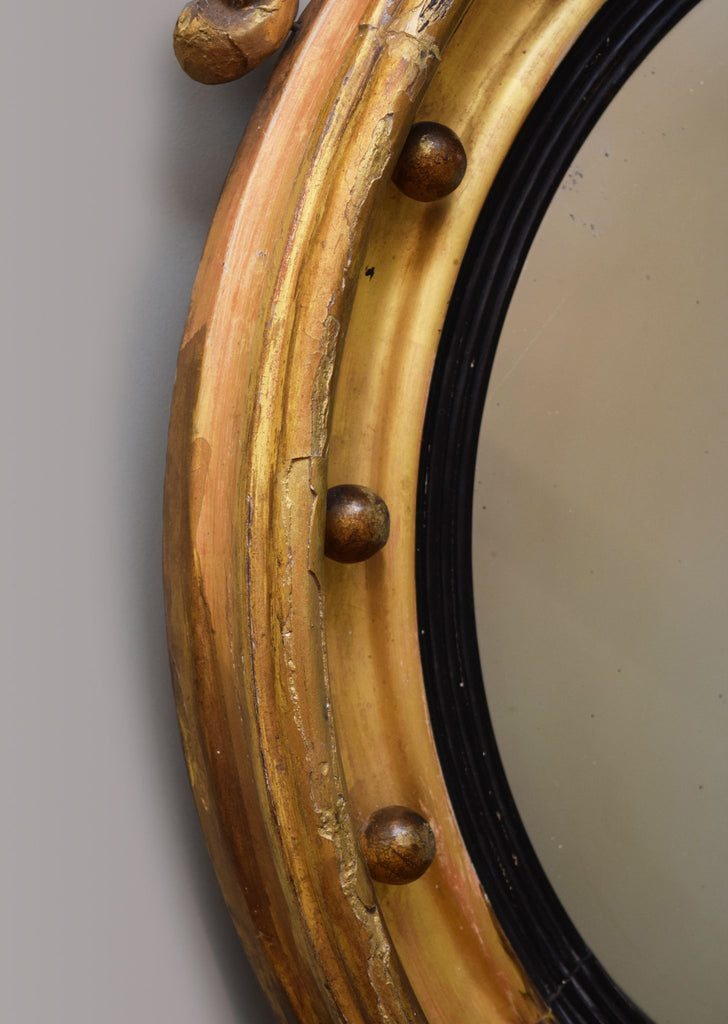 Regency Gilt Convex Mirror
