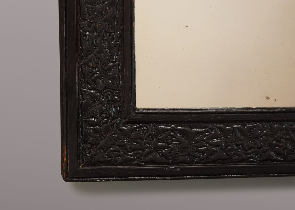 Carved Ebonised English Mirror