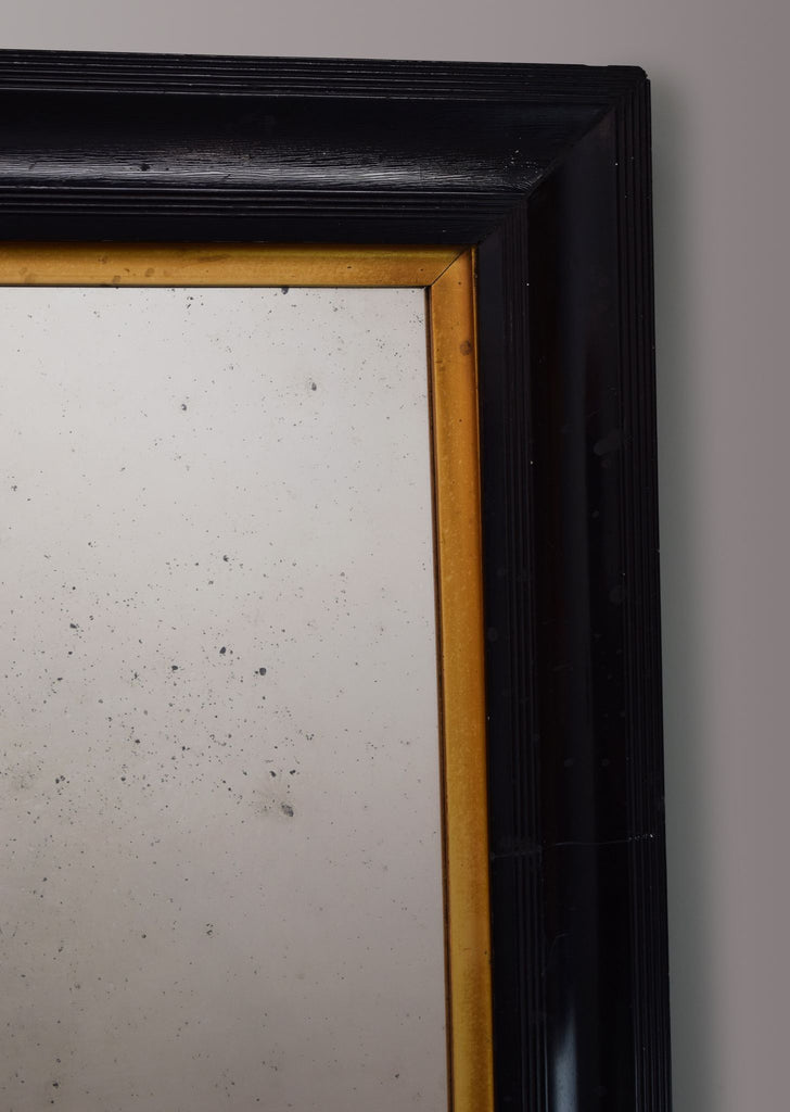 English Ebonised & Gilt Mirror