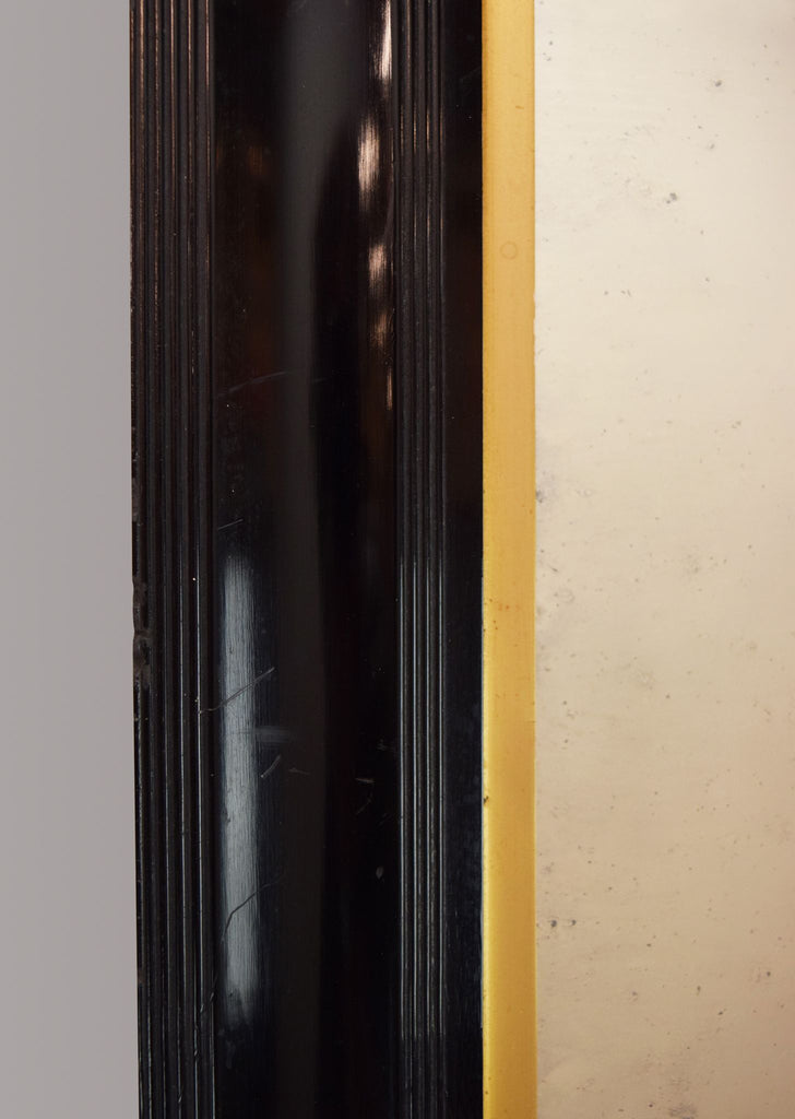 English Ebonised & Gilt Mirror