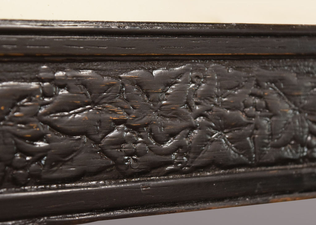 Carved Ebonised English Mirror
