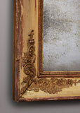 Distressed Partial Gilt French Mirror