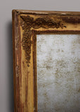 Distressed Partial Gilt French Mirror