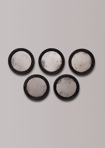 Set of Five Steel Ships Porthole Window Mirrors