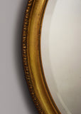 English Round Gilt Bevelled Mirror