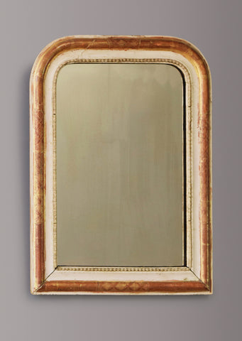 Late 19th Century French Gilt & Gesso Mirror with Scrolled Engravings