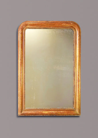 Late 19th Century French Gilt Mirror with Floral Engravings