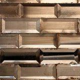 Bevelled Antique Mirror Tiles with Bronze Backing Paint - Short