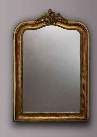 French Louis Philippe Gilt Mirror with Cartouche