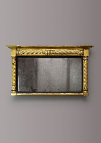 English Regency Gold Gilt Overmantel Mirror