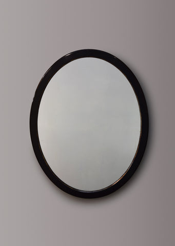 Large Ebonised & Gilt Oval Mirror